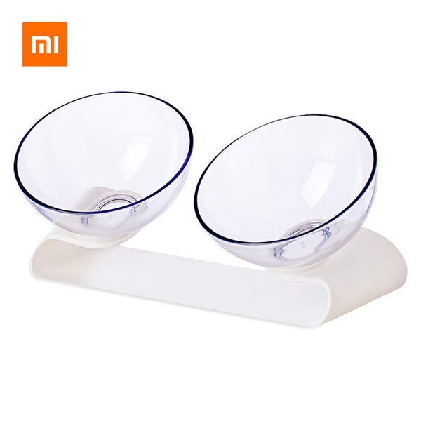 Xiaomi mijia Jordan&Judy PE001 Pet Dog Cat Pet Double Bowl Transparent Tilt Design Healthy Material From Xiaomi Youpin