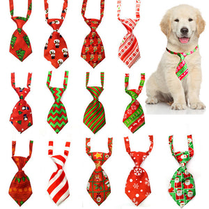 Christmas Pet Dog Neckties Ties Handmade Adjustable Pet Dog Ties Festival Neckties Dog Accessories Supplies Random Color