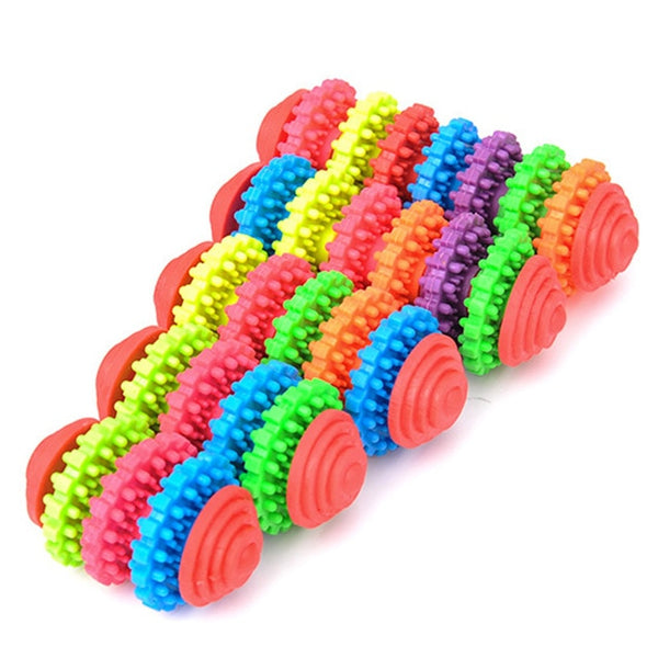 Healthy Teeth Gums Chew Gear Toy Chew Training Tool Colorful Rubber Pet Dog Puppy Dental Teething Toy 5 kinds