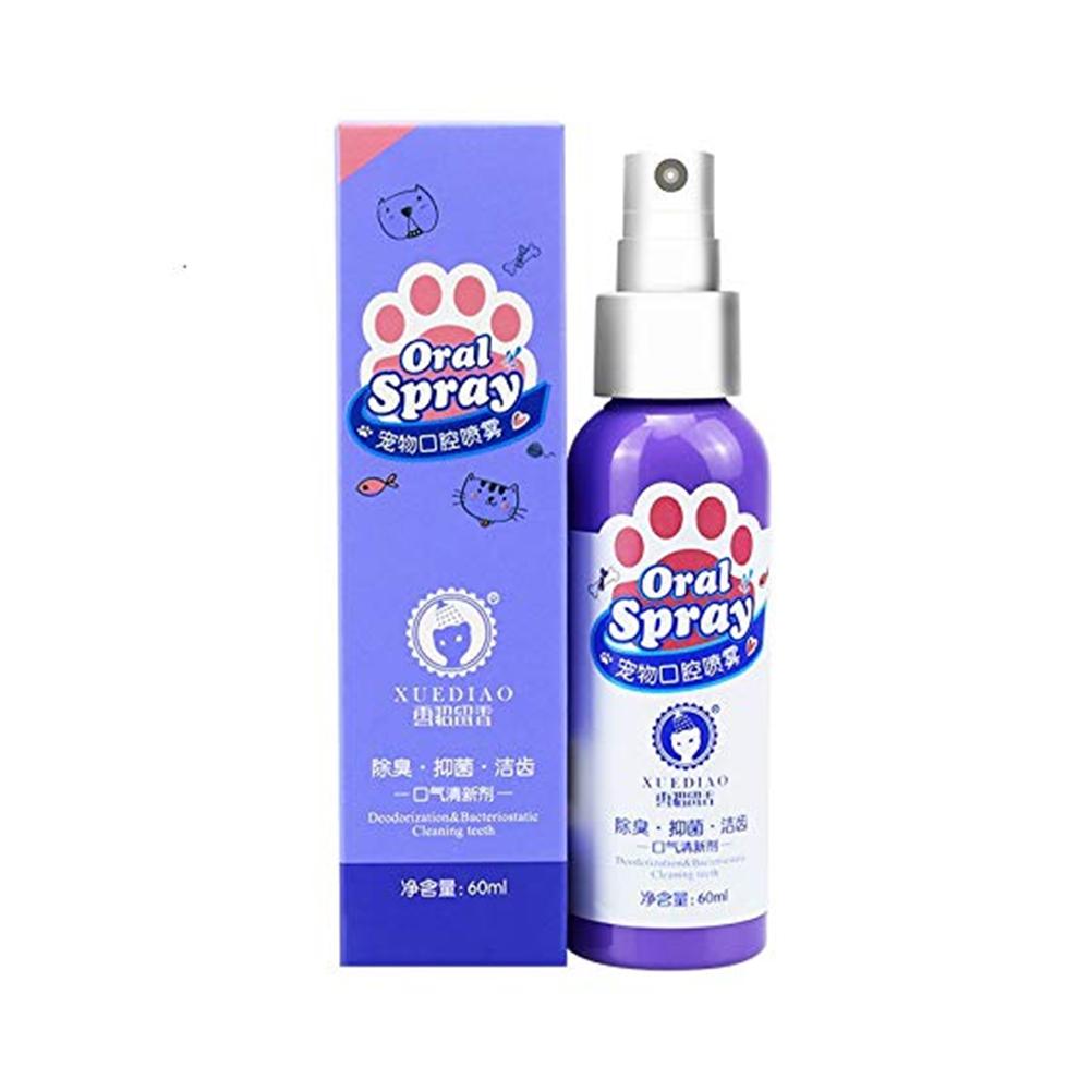 60ml Pet Breath Freshener Spray Dog Mouthwash Fresh Breath Teeth Cleaner Non-toxic Dental Care Healthy Dog Mouth Cleaning