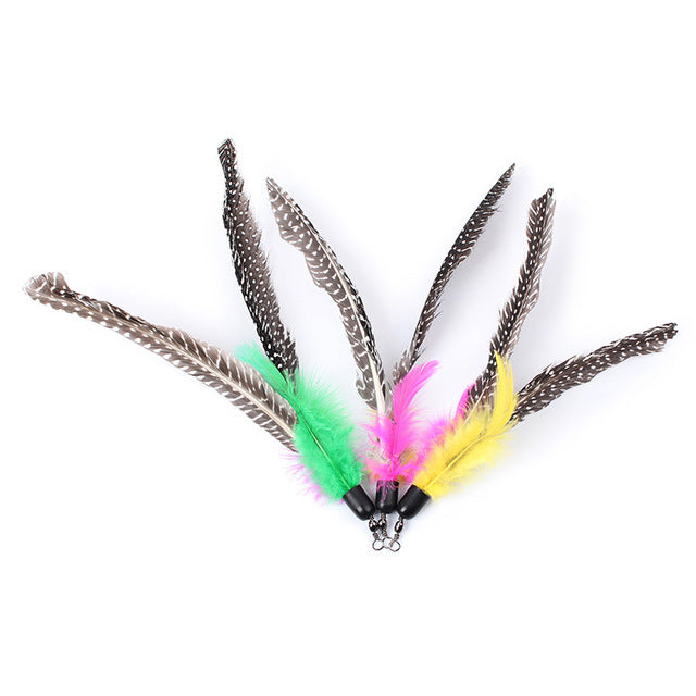 5pcs/lot Feather Refills Cat Toys Replacement Head 20cm Long Feather Cat Teaser(Without Wand)