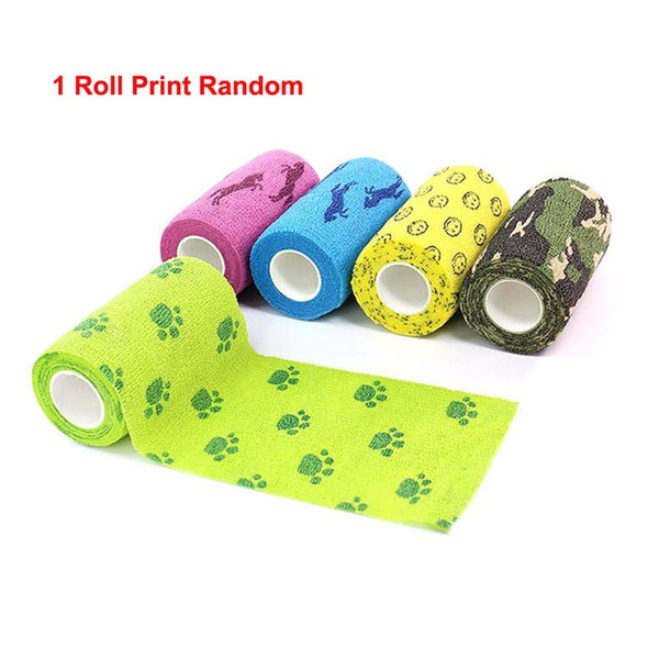 pawstrip 1 Roll Dog Bandage Medical Elastic Bandage Pet Vet Wrap Waterproof Self Adherent Accessories(1, 2, 3 or 4 Inches Width)