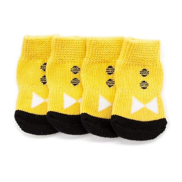 4 pcs/set Winter Warm Dog Socks Cotton Anti-slip Pet Cute Indoor for Small Dogs Cats Chihuahua Yorkie Thick Snow Boots Socks