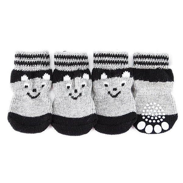 4 pcs/set Winter Warm Dog Socks Cotton Anti-slip Pet Cute Indoor for Small Dogs Cats Chihuahua Yorkie Thick Snow Boots Socks