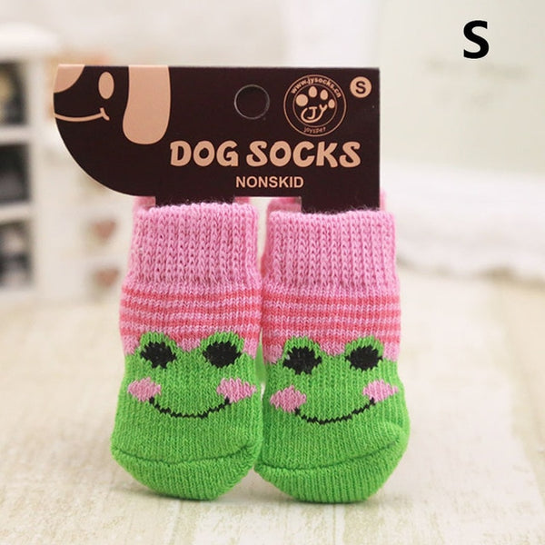 4 Pcs Pet Dog Socks Non-Slip Soft Warm Breathable Elasticity for Autumn Winter HG99