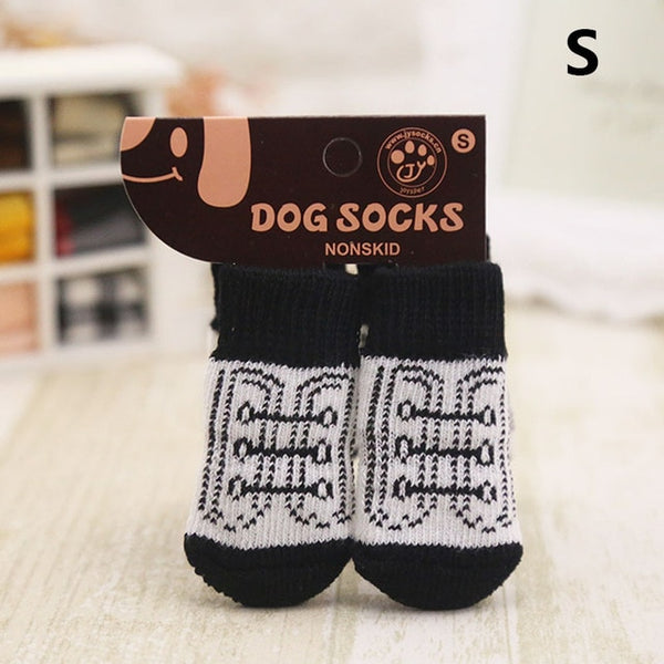 4 Pcs Pet Dog Socks Non-Slip Soft Warm Breathable Elasticity for Autumn Winter HG99